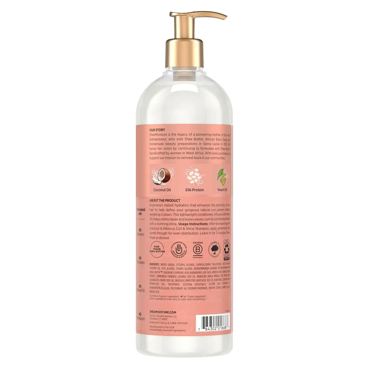 SheaMoisture Curl & Shine Conditioner Coconut & Hibiscus,for Thick,Curly Hair,to Moisturize-& Soften,24 oz,(Pack of 2)